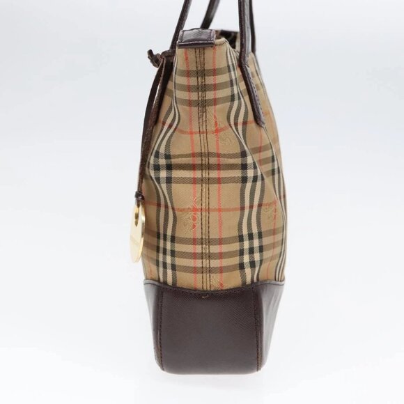 BURBERRY Nova Check Tote Bag Canvas Beige Auth 91273 - Picture 6 of 16
